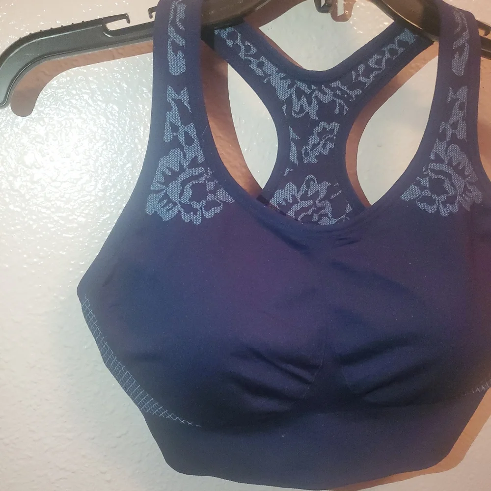 Soma Sport Large Seamless Key Racerback Maritime Navy Sports Bra NWT